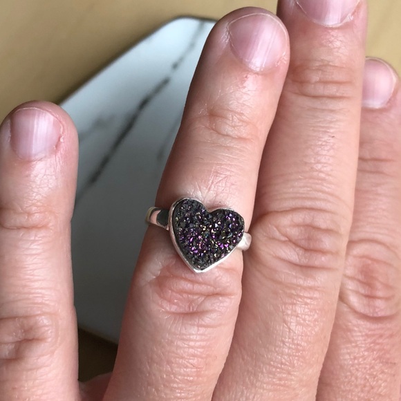 Ring Titanium Aura Druzy & Sterling Silver - Picture 2 of 7